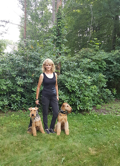 Dog trainer Loren Danaher with Harley & Ellie